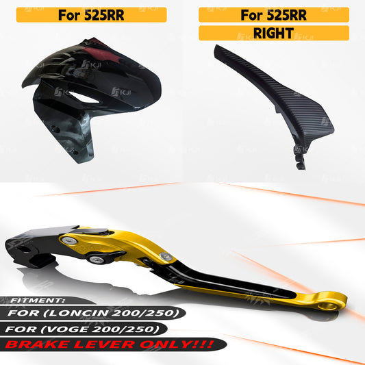 For VOGE 525RR Front Fender + Right Wing + Clutch Lever + Clutch Lever Adapter